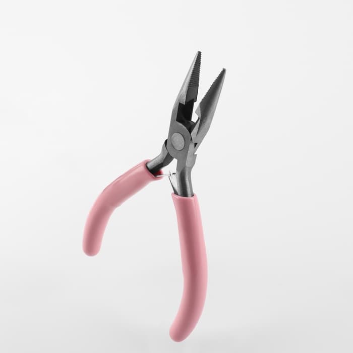 Тонкогубцы с зазубринами, для рукоделия, 12×6.5 см, розовые