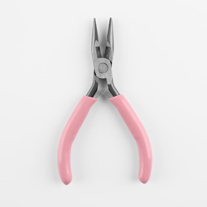 Тонкогубцы с зазубринами, для рукоделия, 12×6.5 см, розовые