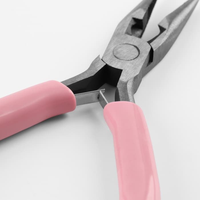 Тонкогубцы с зазубринами, для рукоделия, 12×6.5 см, розовые