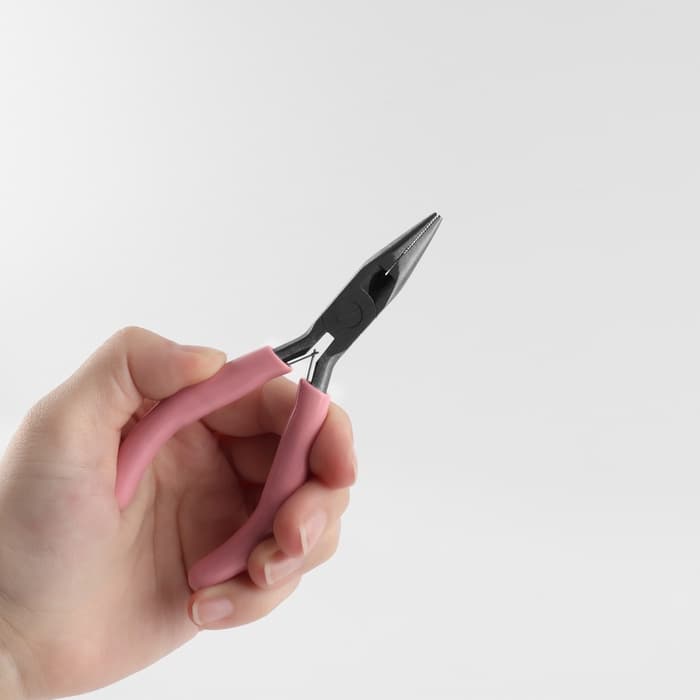 Тонкогубцы с зазубринами, для рукоделия, 12×6.5 см, розовые