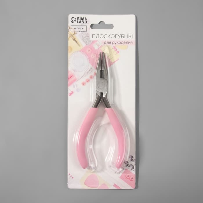 Тонкогубцы с зазубринами, для рукоделия, 12×6.5 см, розовые