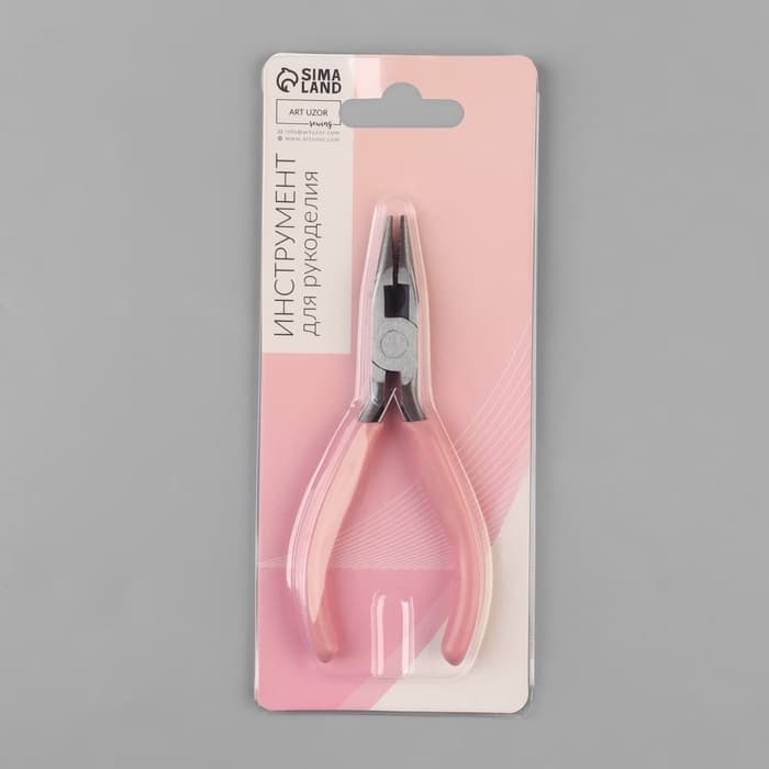 Тонкогубцы с зазубринами, для рукоделия, 12×6.5 см, розовые