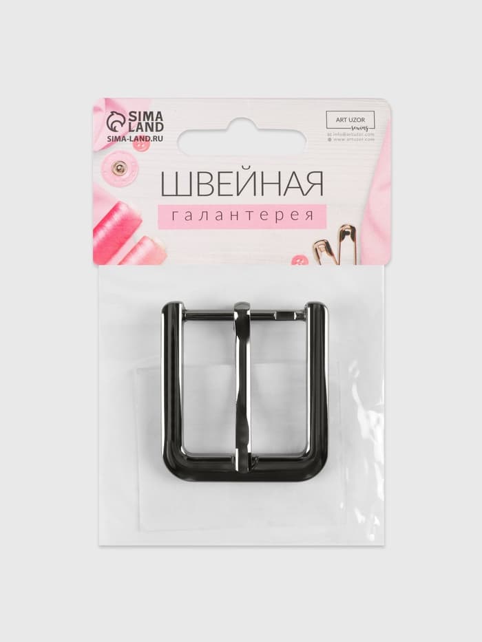 Пряжка для ремня, 4×4.4 см, 30 мм, цвет чёрный никель