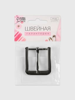 Пряжка для ремня, 4×4.4 см, 30 мм, цвет чёрный никель