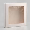 Коробка самосборная, белая, с окном, 16×16×3 см