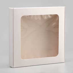 Коробка самосборная, белая, с окном, 16×16×3 см