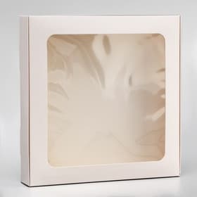 Коробка самосборная, белая, с окном, 19×19×3 см