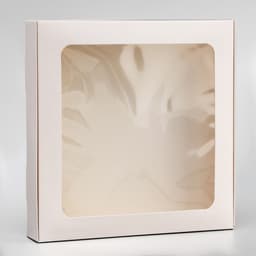 Коробка самосборная, белая, с окном, 19×19×3 см