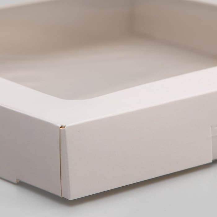 Коробка самосборная, белая, с окном, 19×19×3 см