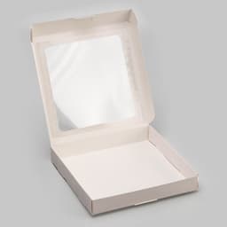 Коробка самосборная, белая, с окном, 19×19×3 см