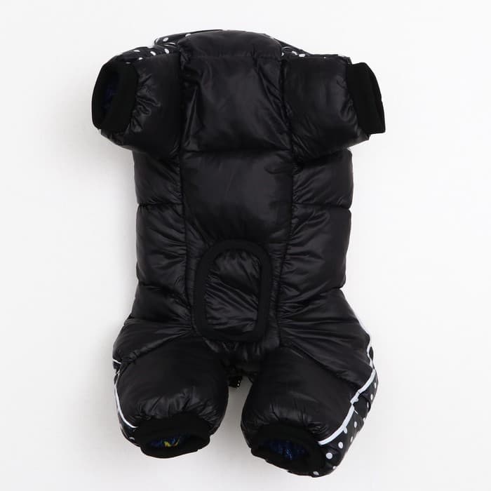 Комбинезон для собак «Горошек», размер 18, ДС 31, ОГ 46, ОШ 38 см, чёрный