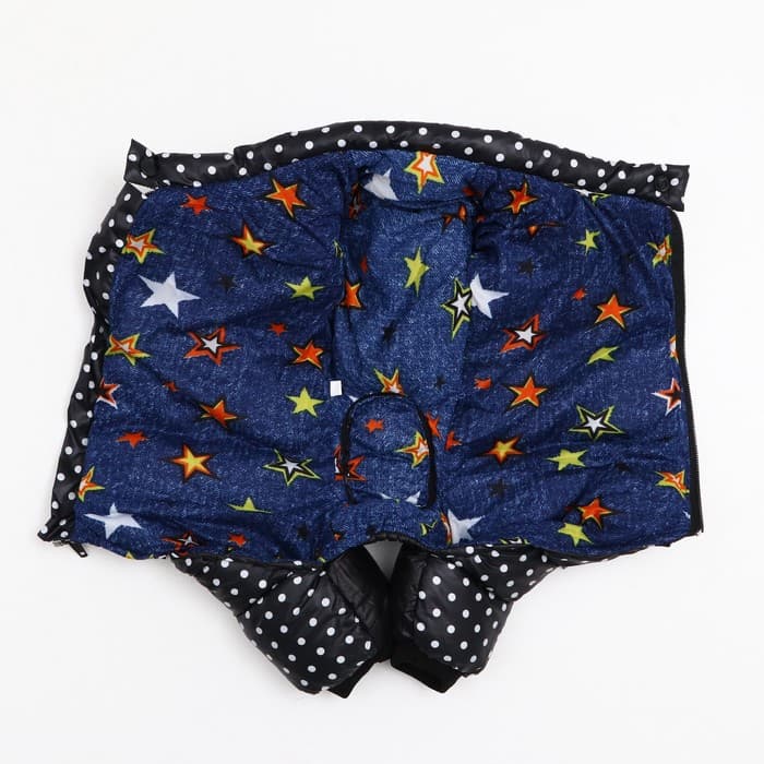 Комбинезон для собак «Горошек», размер 18, ДС 31, ОГ 46, ОШ 38 см, чёрный