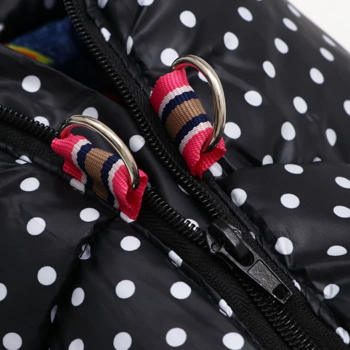 Комбинезон для собак «Горошек», размер 18, ДС 31, ОГ 46, ОШ 38 см, чёрный