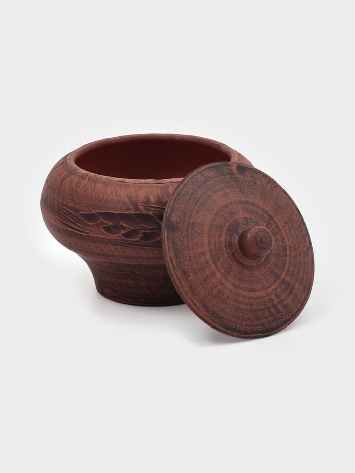 Горшок для жаркого «Колос», 600 мл, красная глина