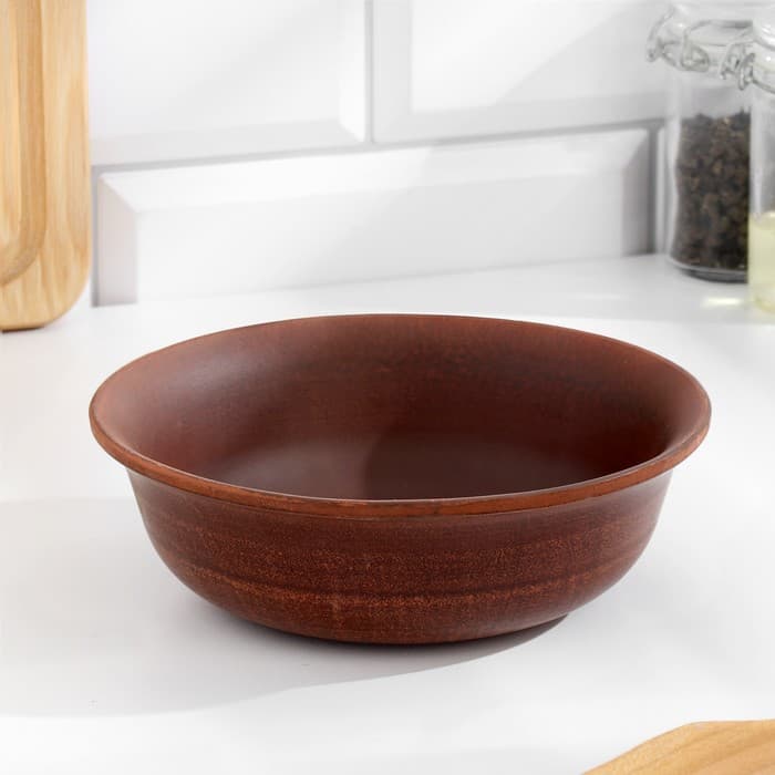 Тарелка глубокая «Классика», 550 мл, красная глина