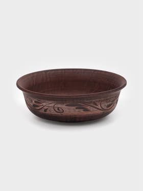 Тарелка глубокая «Ангоб», 550 мл, красная глина