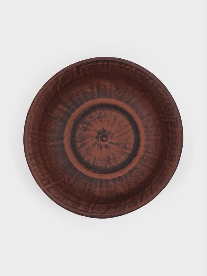 Тарелка глубокая «Ангоб», 550 мл, красная глина