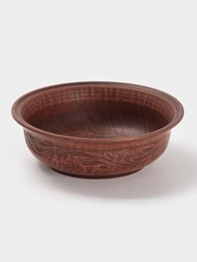 Тарелка глубокая «Вьюнок», 700 мл, 18×6 см, красная глина