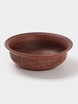 Тарелка глубокая «Вьюнок», 700 мл, 18×6 см, красная глина