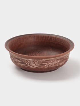 Тарелка глубокая «Ангоб», 700 мл, 18×6 см, красная глина