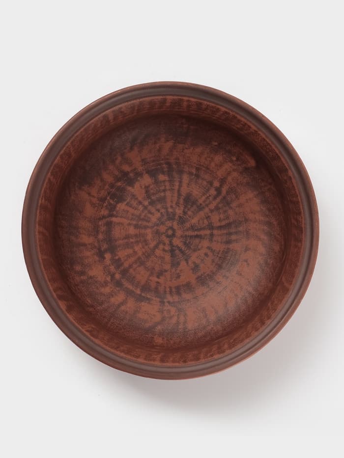 Тарелка глубокая «Ангоб», 700 мл, 18×6 см, красная глина