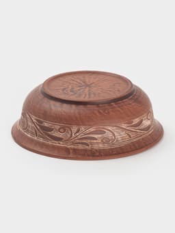 Тарелка глубокая «Ангоб», 700 мл, 18×6 см, красная глина