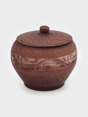 Горшок для жаркого «Ангоб», 700 мл, красная глина