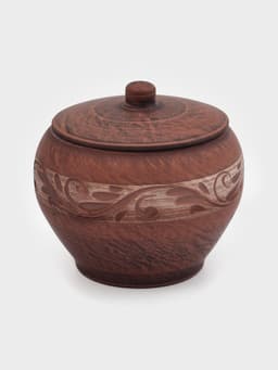 Горшок для жаркого «Ангоб», 700 мл, красная глина