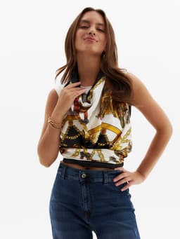 Платок женский MINAKU с узорами, размер 90×90 см, чёрный