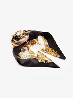 Платок женский MINAKU с узорами, размер 90×90 см, чёрный