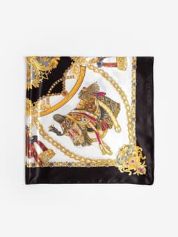 Платок женский MINAKU с узорами, размер 90×90 см, чёрный