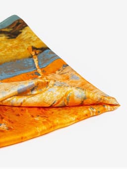 Платок женский MINAKU, размер 70×70 см, оранжевый, голубой