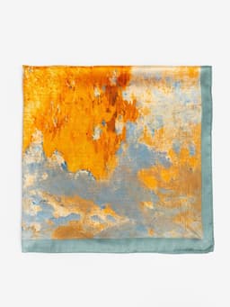Платок женский MINAKU, размер 70×70 см, оранжевый, голубой