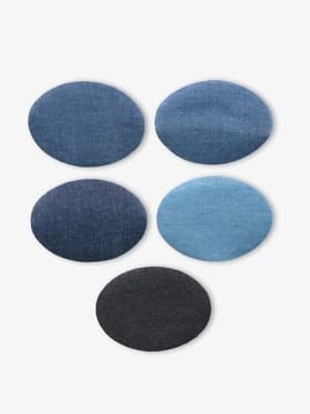 Набор заплаток для одежды, овальные, термоклеевые, 7×5 см, 5 шт., синий
