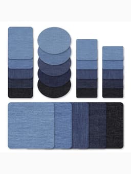 Набор заплаток для одежды, овальные, термоклеевые, 7×5 см, 5 шт., синий