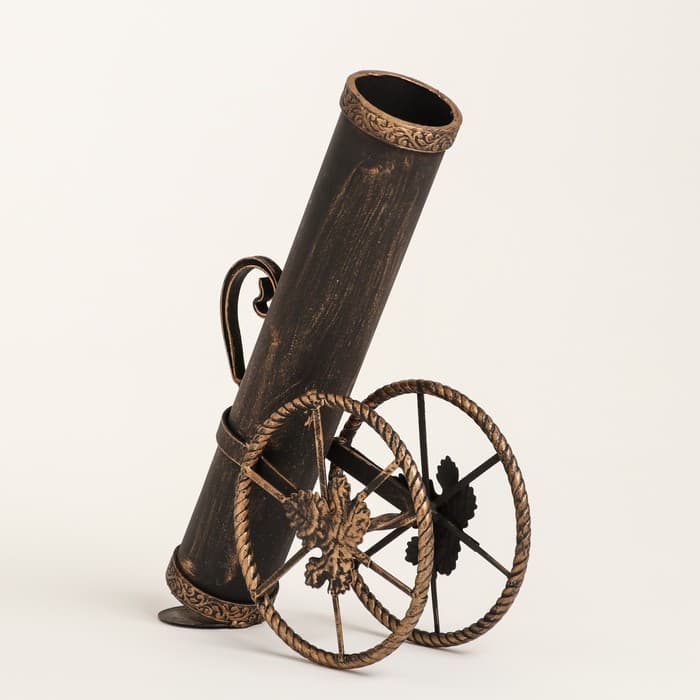 Кованая подставка для шампуров «Пушка», 50 см, бронзовая