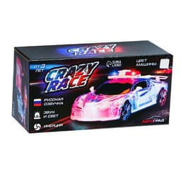 Машина «Crazy race. Полиция», световые и звуковые эффекты, русская озвучка, работает от батареек, цвет белый