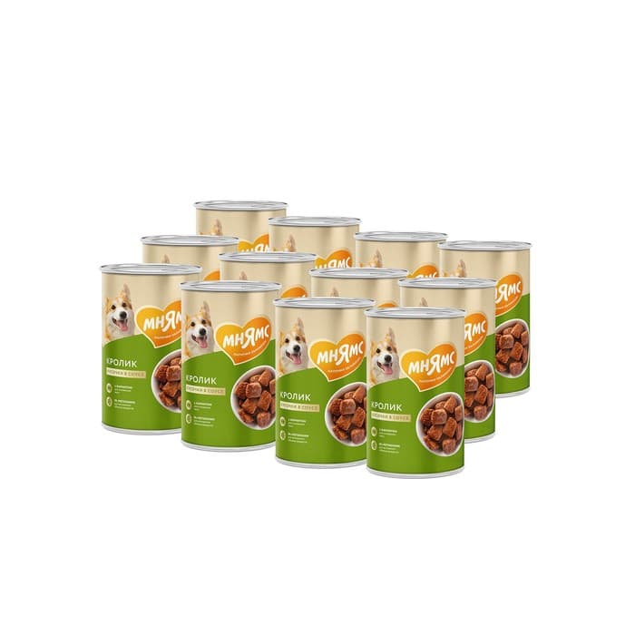Влажный корм «Мнямс» «ФИТНЕС» для собак, кролик в соусе, 400 г