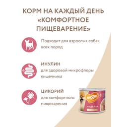 Влажный корм «Мнямс» «КОМФОРТНОЕ ПИЩЕВАРЕНИЕ» для собак, паштет из индейки, 200 г