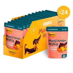 Влажный корм Мнямс «Максимум вкуса» для собак, мясное рагу с говядиной и морковью, 85 г