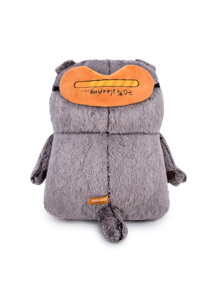 Мягкая игрушка «Кот-подушка в маске для сна», 34 см, МИКС