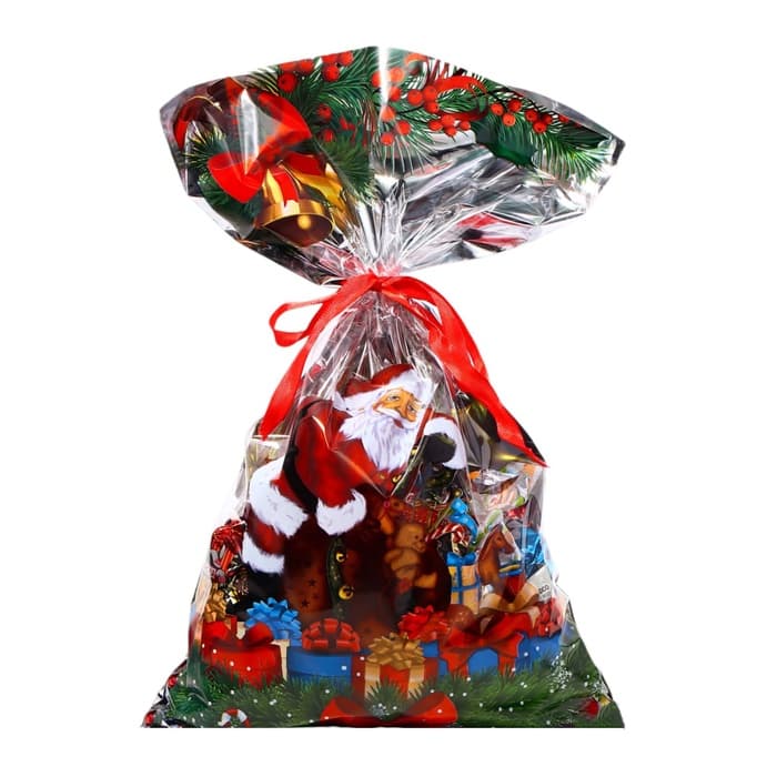 Пакет подарочный новогодний, для сладких подарков «Подарки» 25×40 см