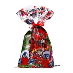 Пакет подарочный новогодний, для сладких подарков «Снегири» 25×40 см, цветной металлизированный рисунок