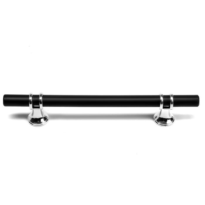 Ручка-скоба CAPPIO CAMDEN, м/о 128 мм, d=12 мм, пластик, цвет хром/черный