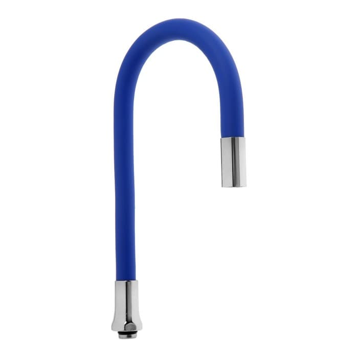 Излив для смесителя ZEIN, 3/4", гибкий, силикон, нержавеющая сталь, 50 см, сетка пластик, синий