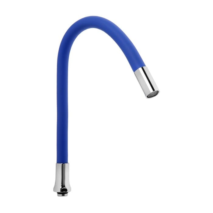 Излив для смесителя ZEIN, 3/4", гибкий, силикон, нержавеющая сталь, 50 см, сетка пластик, синий