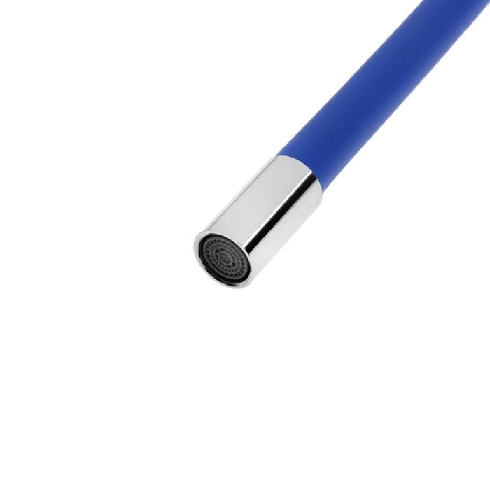 Излив для смесителя ZEIN, 3/4", гибкий, силикон, нержавеющая сталь, 50 см, сетка пластик, синий