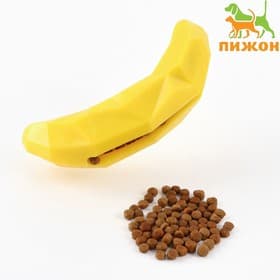 Игрушка для лакомств и сухого корма «Банан», 14×3.8 см, жёлтая