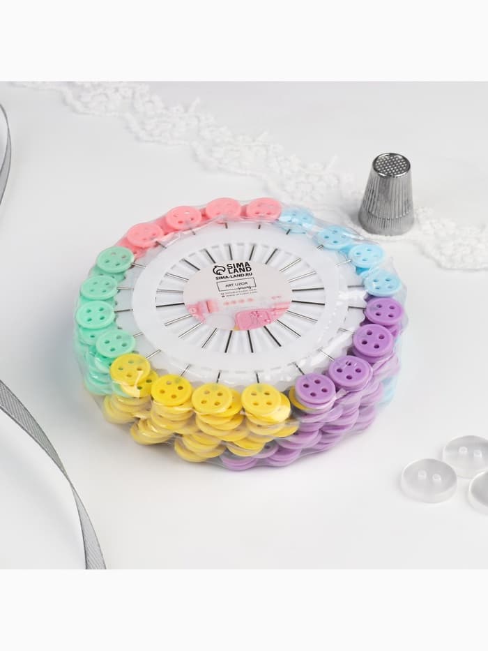 Булавки для квилтинга «Пуговица», 46 мм, 20 шт., разноцветные