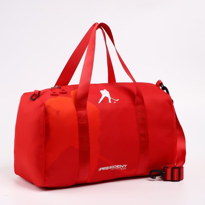 Сумка спортивная «RUSSIAN HOKEY», 47×28×24 см, цвет красный
